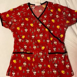 Holiday Scrub Top